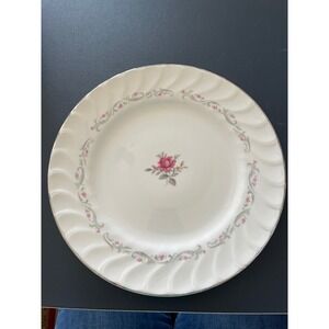 Royal Swirl Fine China Japan Plate Pink Rose Floral Gold‎ Rimmed Tableware